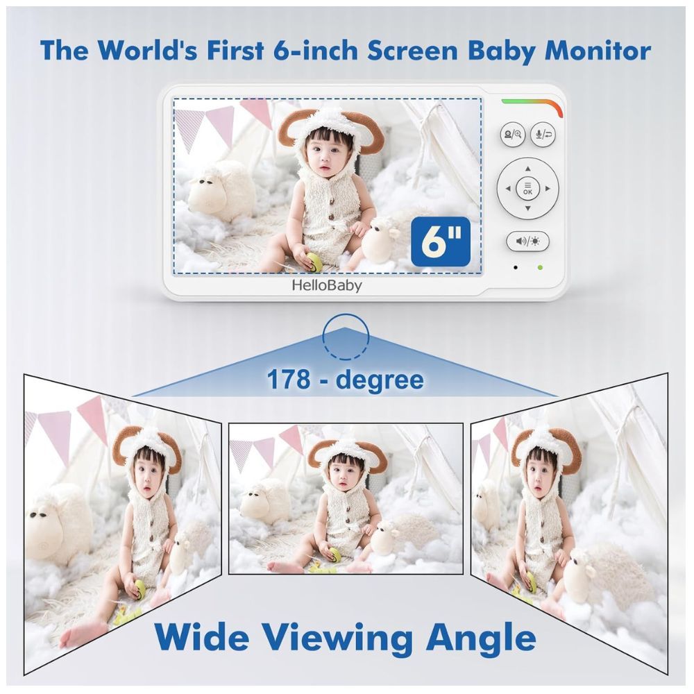 Hello Baby - 6 Inch IPS Screen - Portable Baby Video Monitor