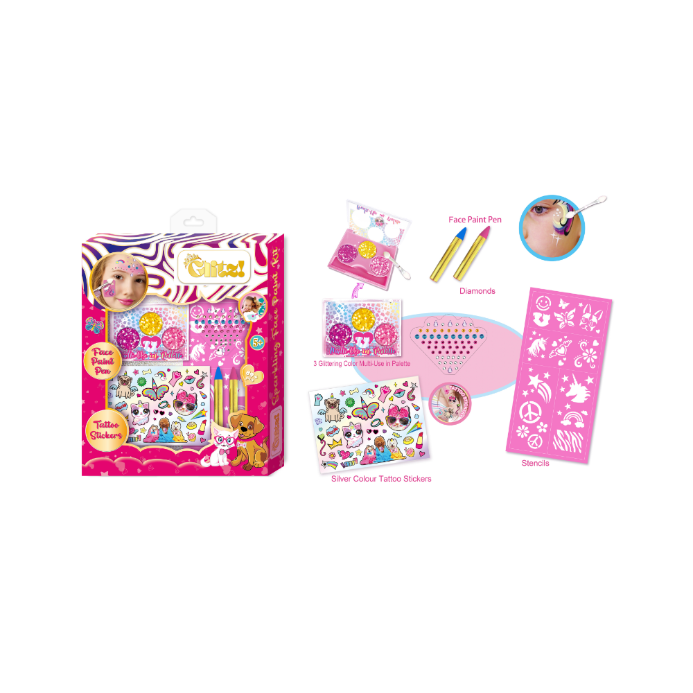 Tokidas - Sparkling Tattoo Art & Face Paint Set