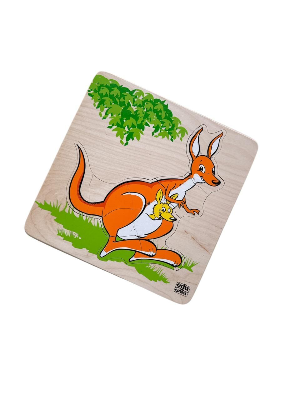 Edu Fun - Animal And Baby Puzzle - Kangaroo - 10 Pcs