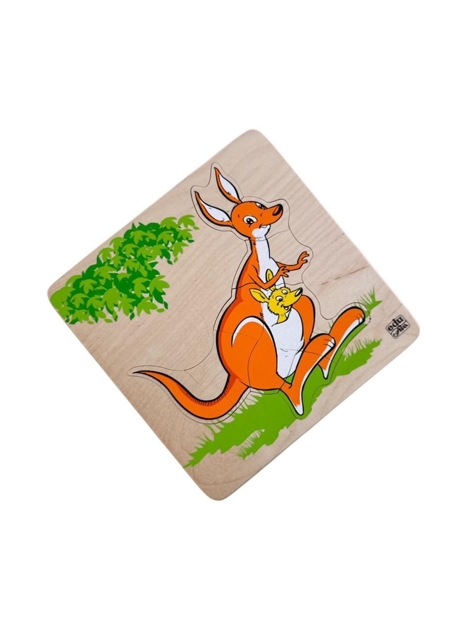 Edu Fun - Animal And Baby Puzzle - Kangaroo - 10 Pcs