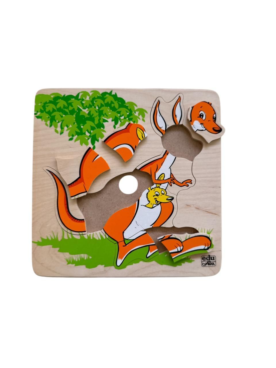 Edu Fun - Animal And Baby Puzzle - Kangaroo - 10 Pcs