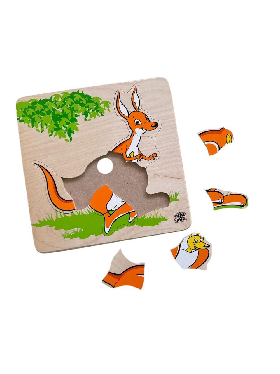 Edu Fun - Animal And Baby Puzzle - Kangaroo - 10 Pcs