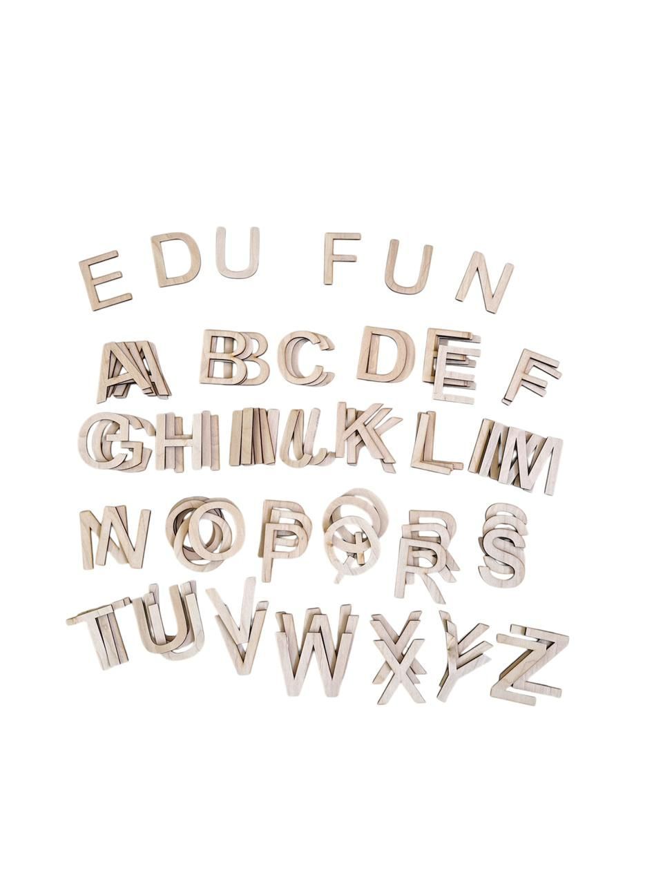 Edu Fun - Wooden Upper Case Alphabet Set - 93 Pcs