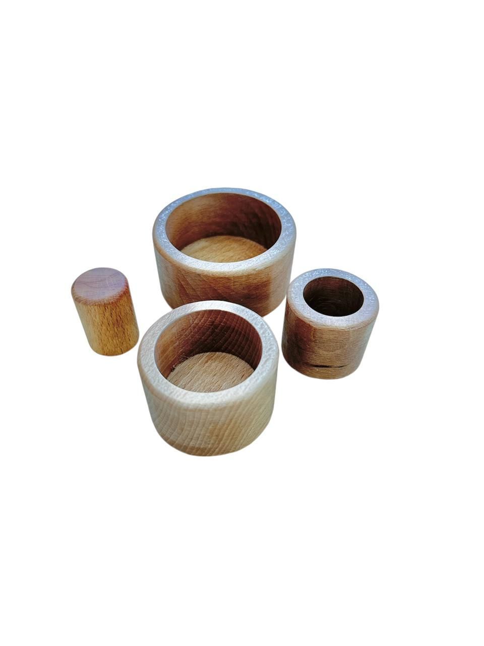 Edu Fun - Stacking Cylinder - Natural - 4 Pcs