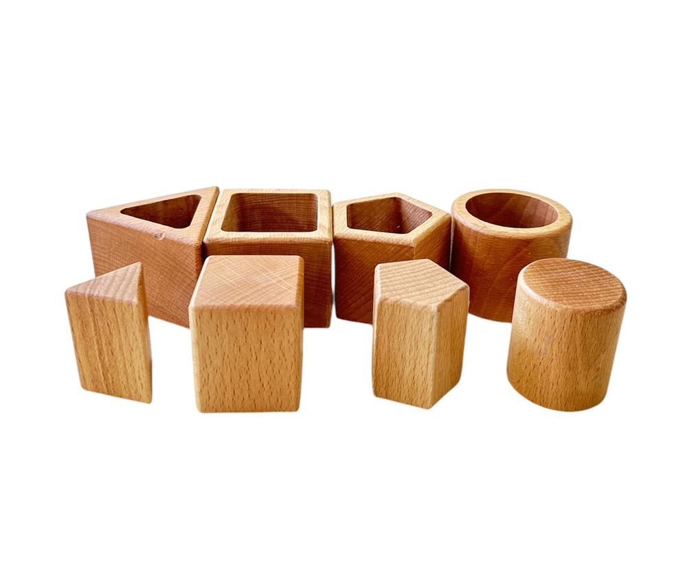 Edu Fun - Wooden Cup Shapes - Natural - 8 Pcs