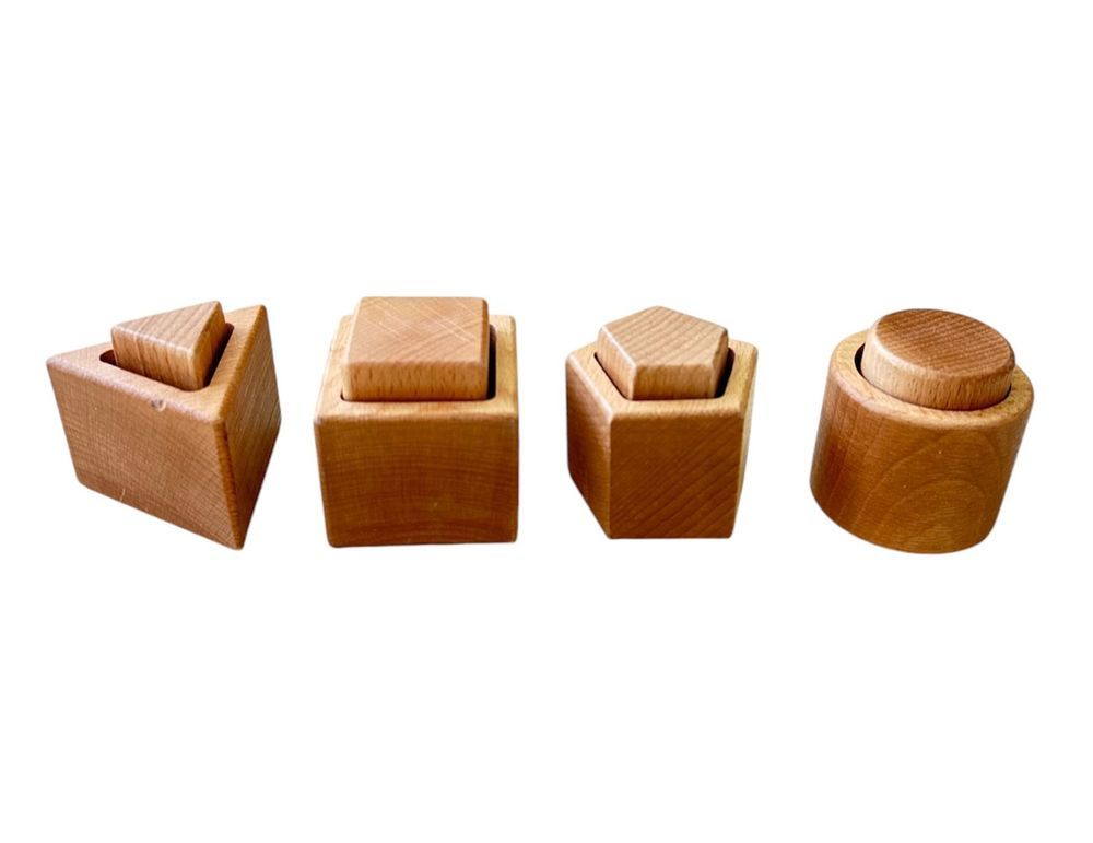 Edu Fun - Wooden Cup Shapes - Natural - 8 Pcs