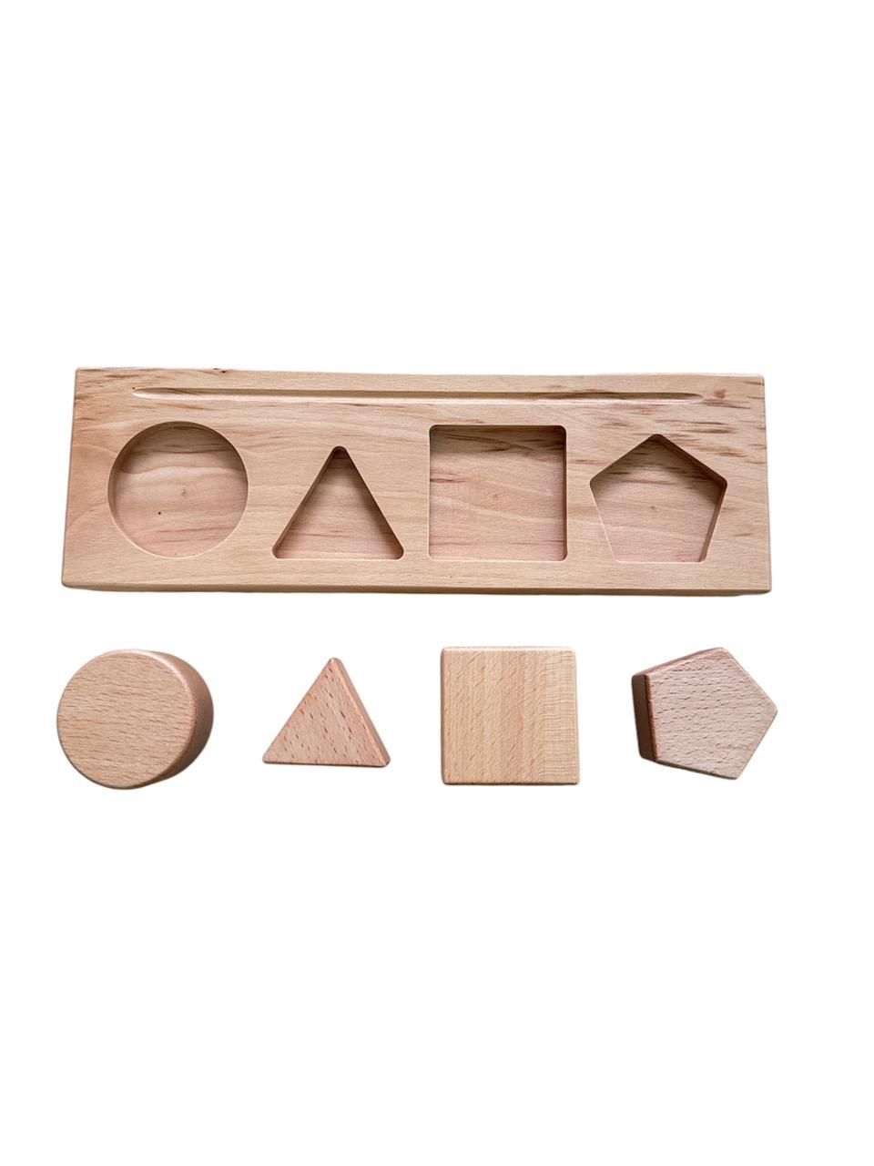 Edu Fun - Toddler First Shape Board - Natural - 5 Pcs