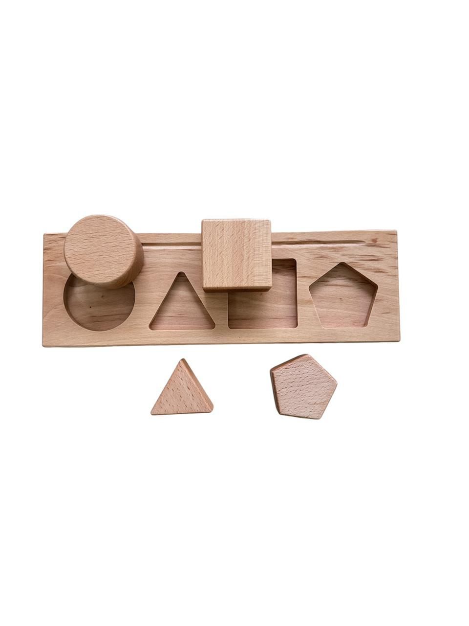 Edu Fun - Toddler First Shape Board - Natural - 5 Pcs