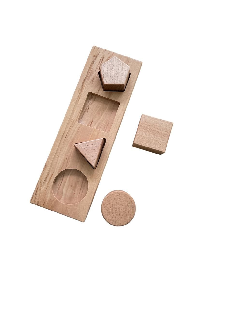 Edu Fun - Toddler First Shape Board - Natural - 5 Pcs