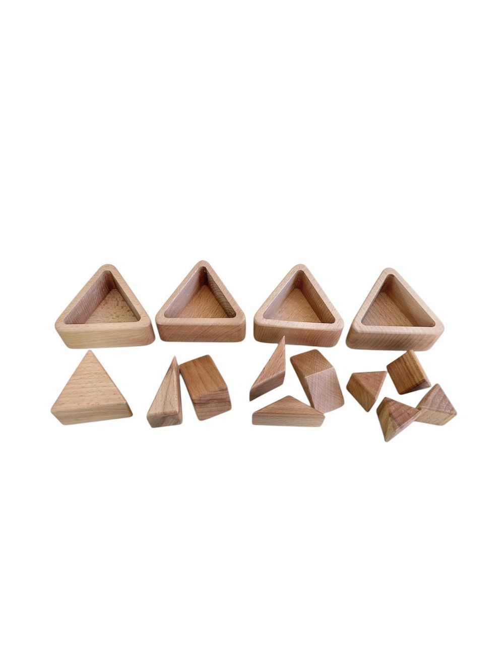 Edu Fun - Fraction Cups Triangle - Natural - 14 Pcs