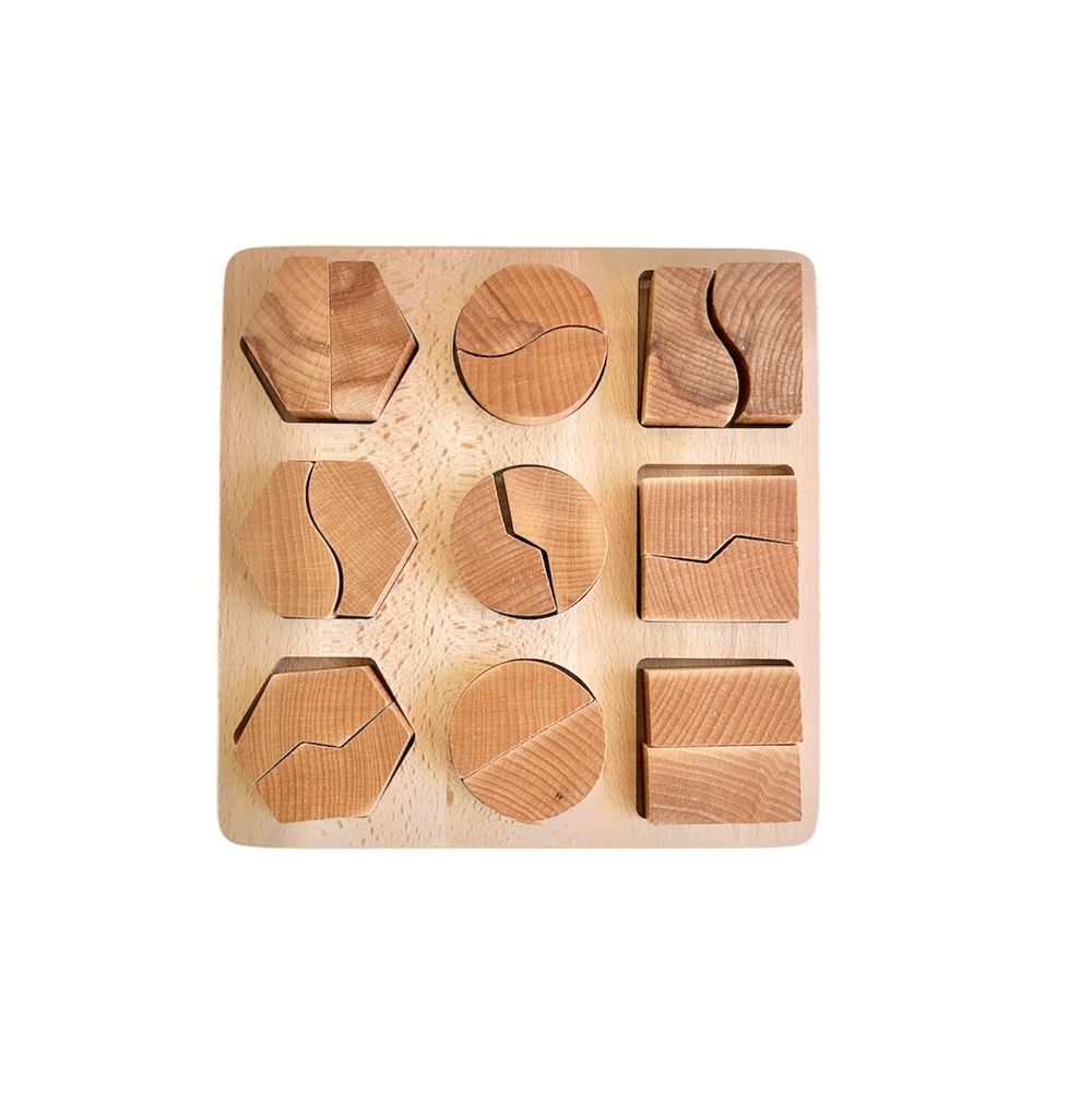 Edu Fun - Shape Matching Board - Natural - 19 Pcs