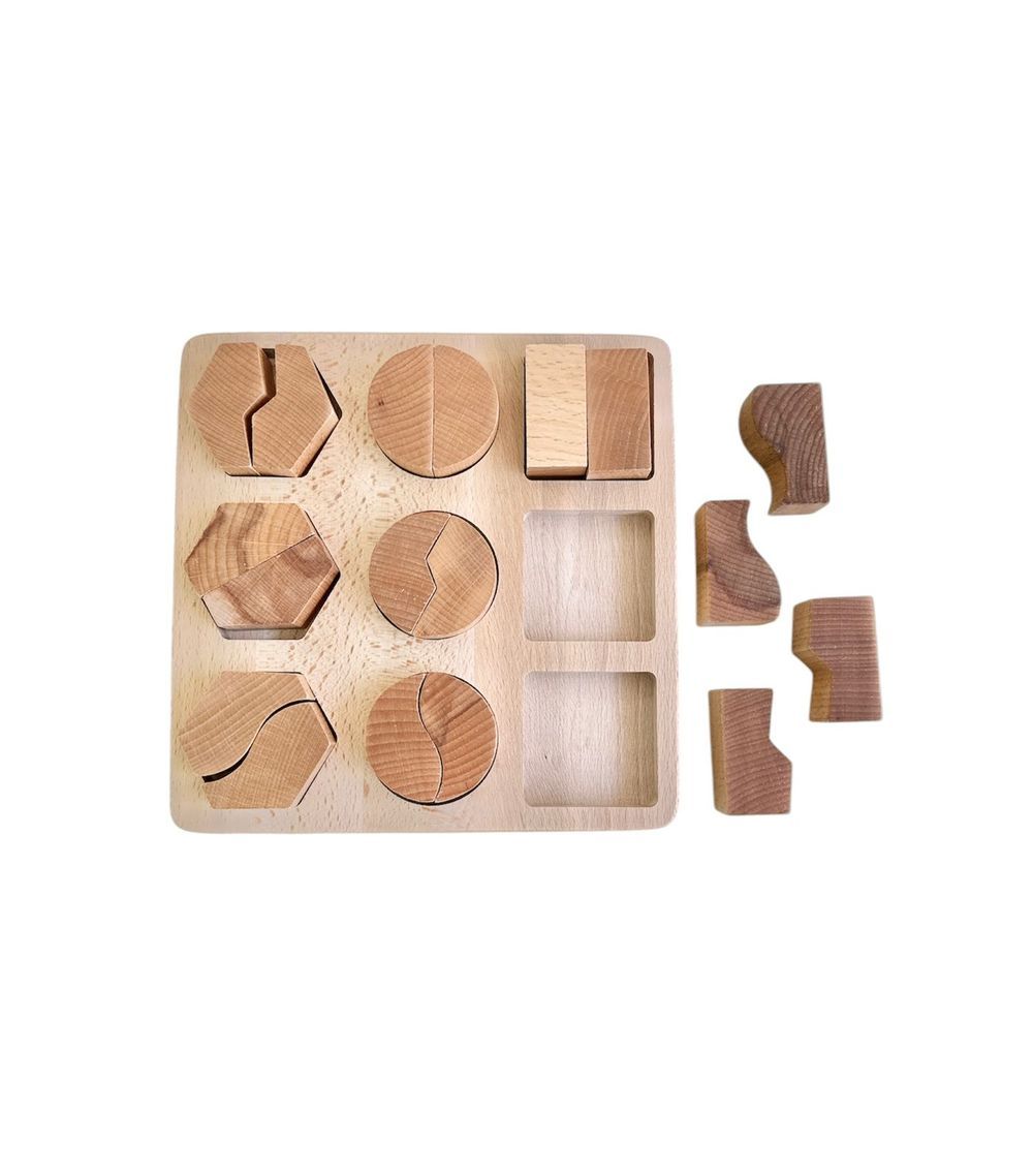 Edu Fun - Shape Matching Board - Natural - 19 Pcs