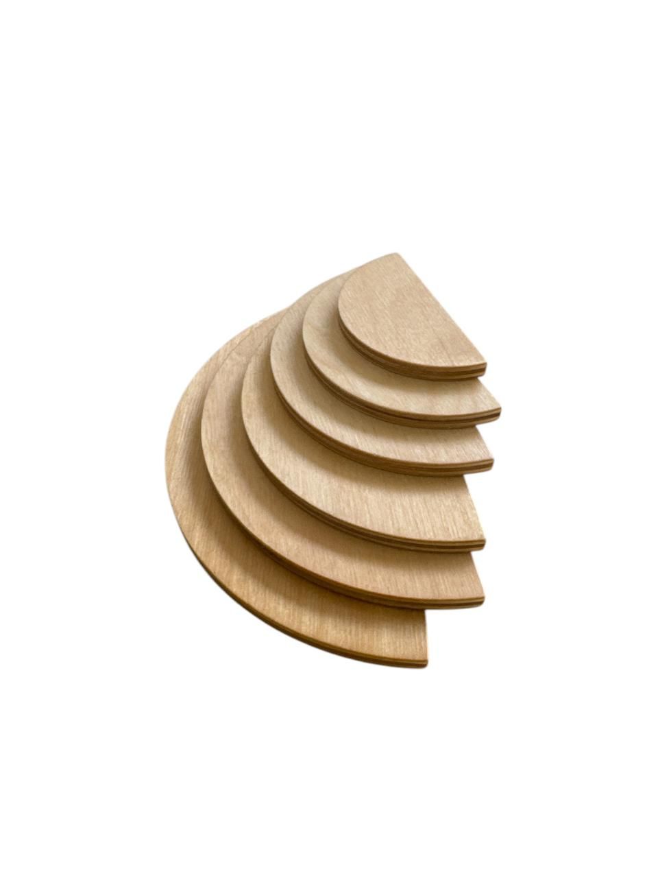 Edu Fun - Wooden Grading Semicircles - 6 Pcs - Medium