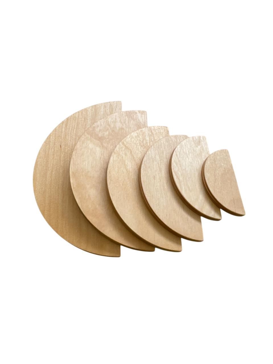 Edu Fun - Wooden Grading Semicircles - 6 Pcs - Medium