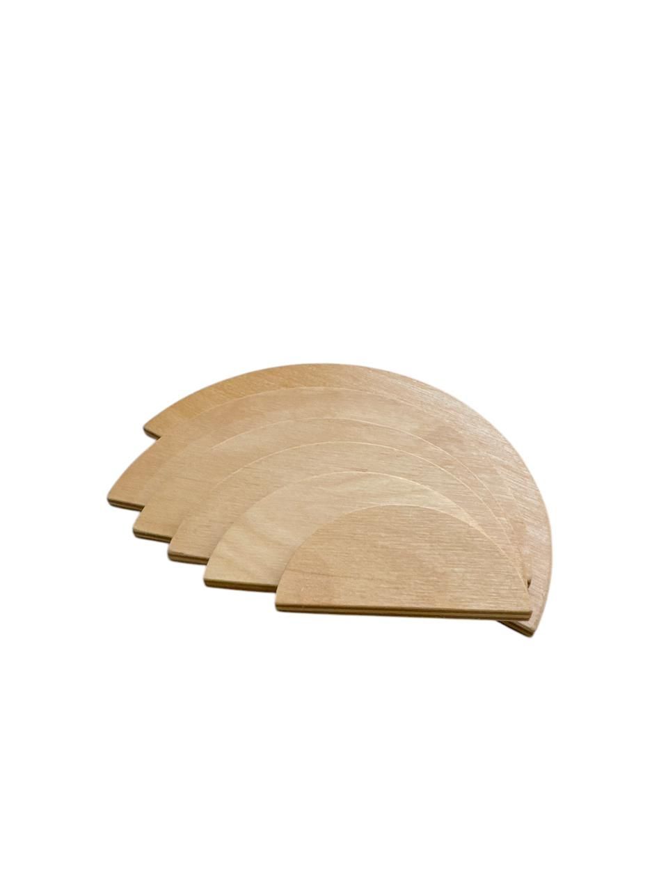 Edu Fun - Wooden Grading Semicircles - 6 Pcs - Medium