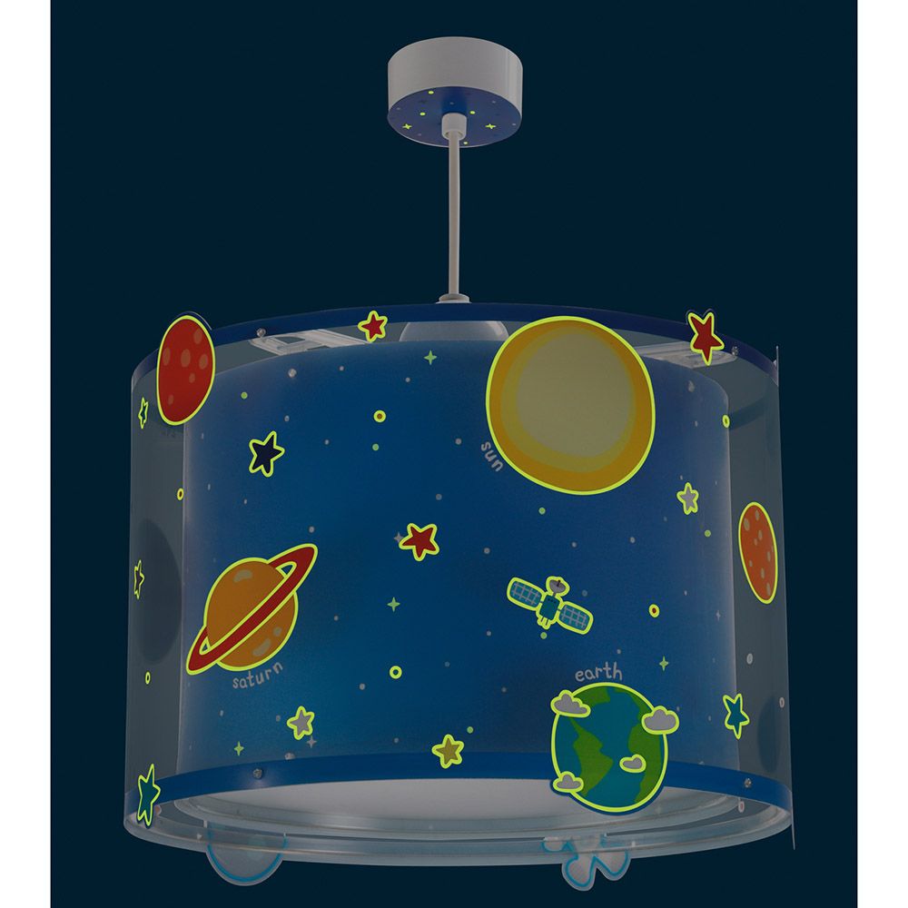 ChildrenLighting - Planets Childrens Pendant Lamp - Blue