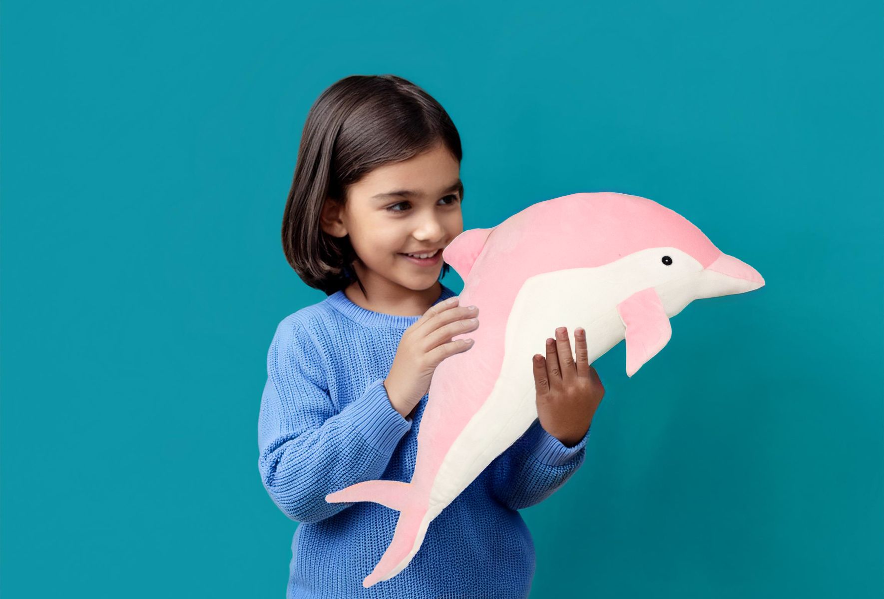 Toto Toys - Cute Dolphin Plush Toy - Pink - 70 cm