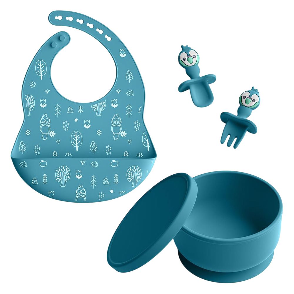 Bimbly - 5-In-1 Baby Feeding Set - Dark Blue - 5 Pcs