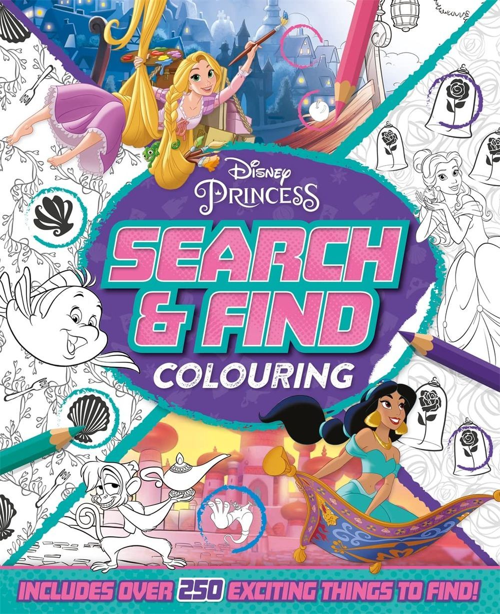 كتاب Disney Princess Search And Find Colouring Book