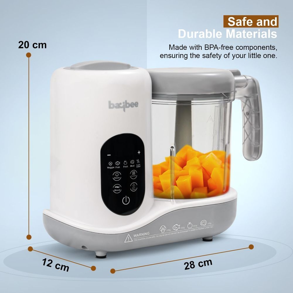 Baybee - Blenzy 5-in-1 Electric Baby Food Processor - White