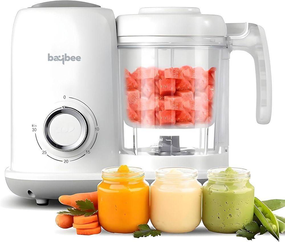 Baybee - Blendy 4-in-1 Electric Baby Food Processor With Steamer & Grinder - White