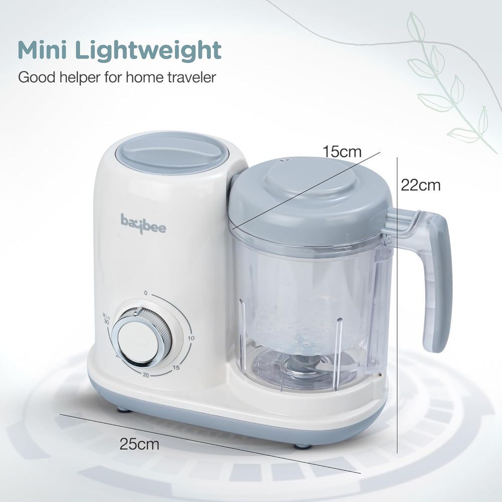 Baybee - Blendy 4-in-1 Electric Baby Food Processor With Steamer & Grinder - White