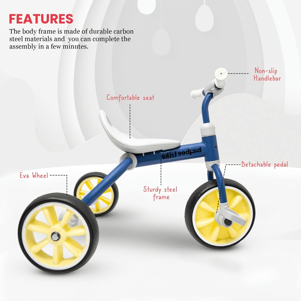 Baybee - Trikona Tricycle For Kids - Blue