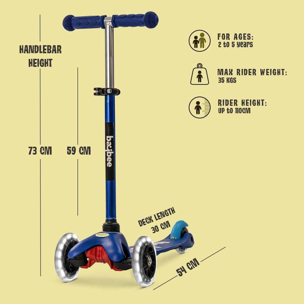 Baybee - Mini Zapper Kids Scooter - Blue