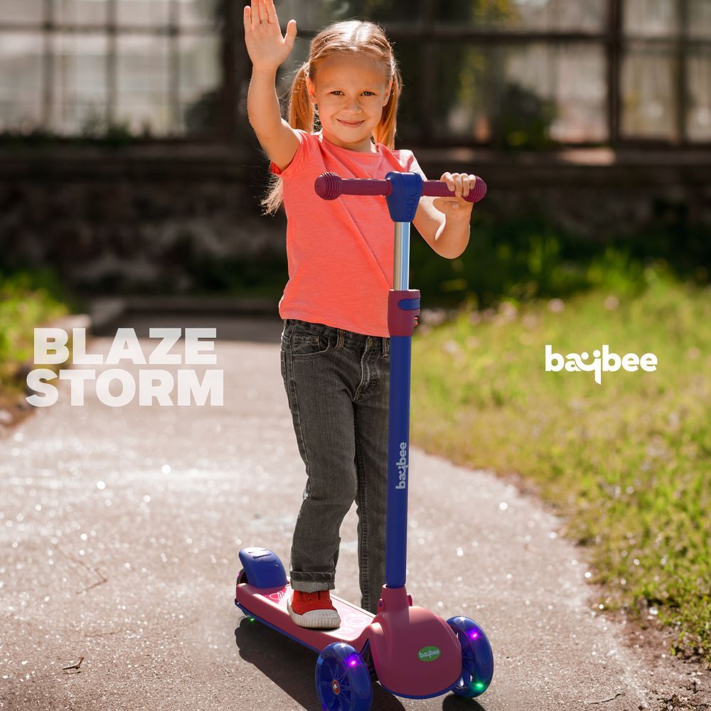 Baybee - Blaze Storm Kids Scooter - Dark Pink