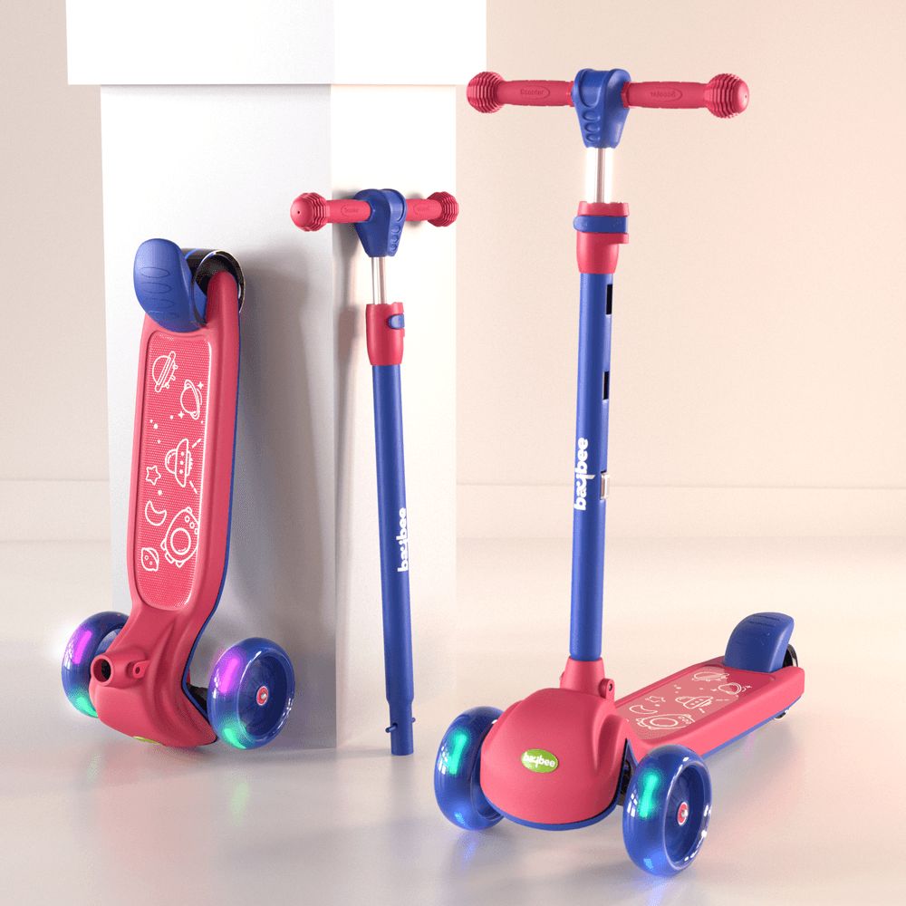 Baybee - Blaze Storm Kids Scooter - Dark Pink