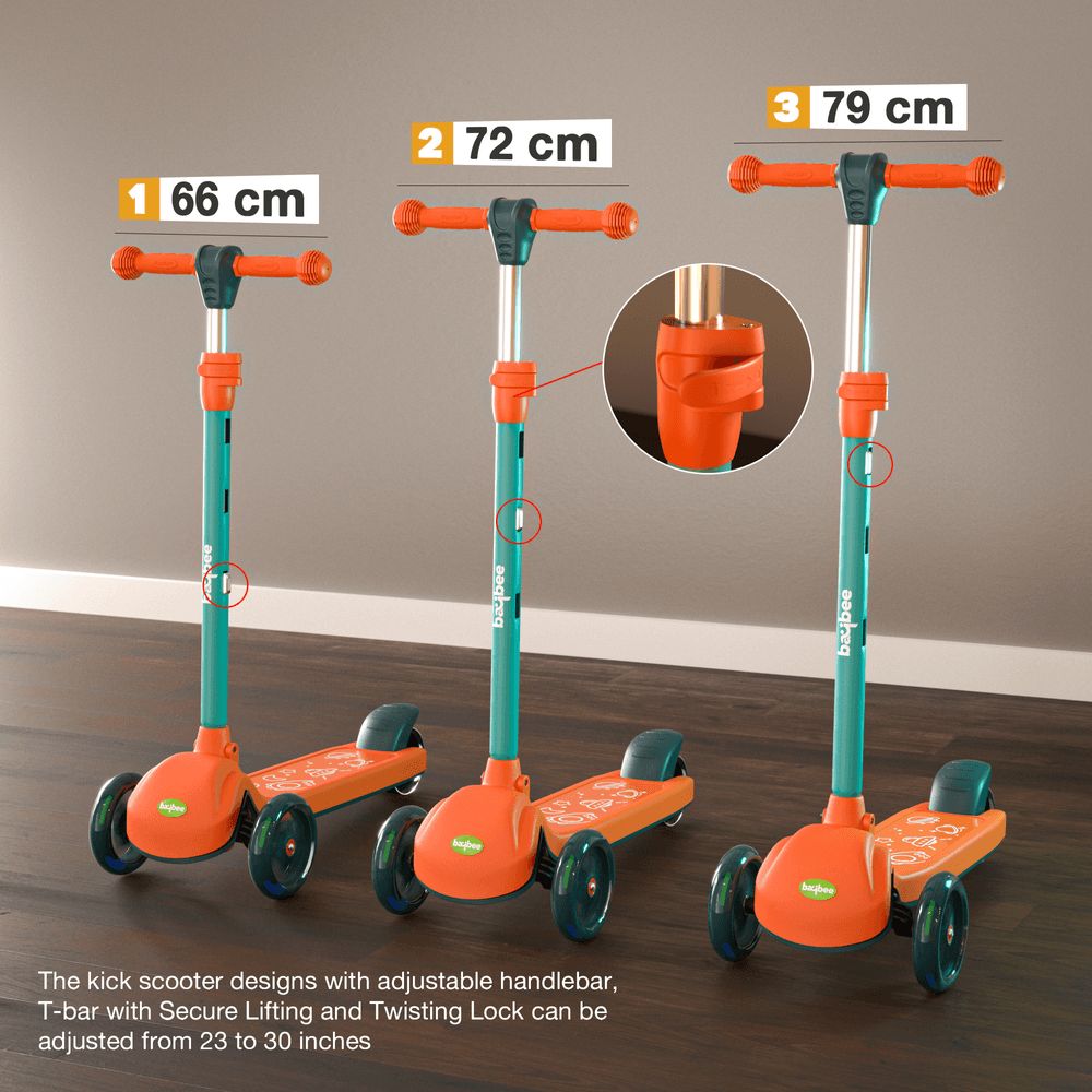 Baybee - Blaze Storm Kids Scooter - Orange