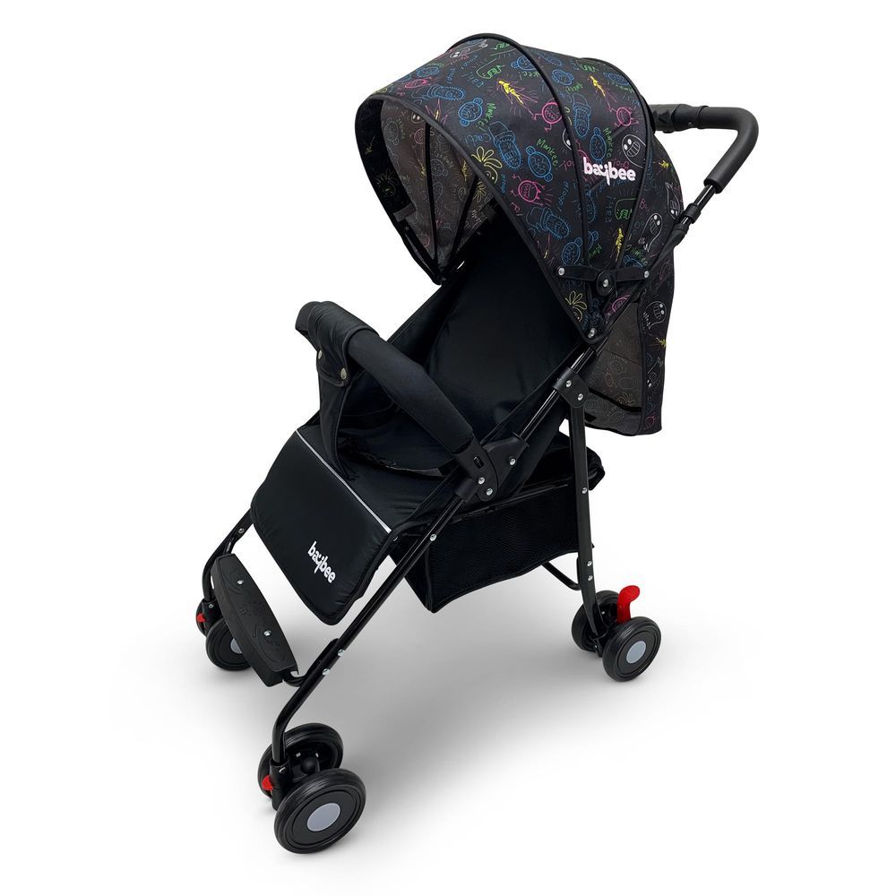 baybee - 2-In-1 Convertible Baby Pram Stroller With Parent Handle - Black