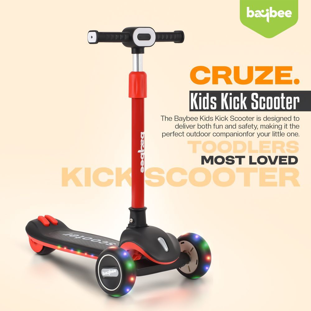 Baybee - Cruze Foldable Kids Scooter - Black