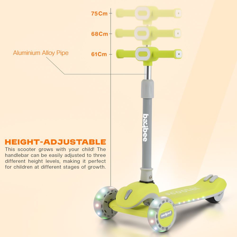 Baybee - Cruze Foldable Kids Scooter - Green