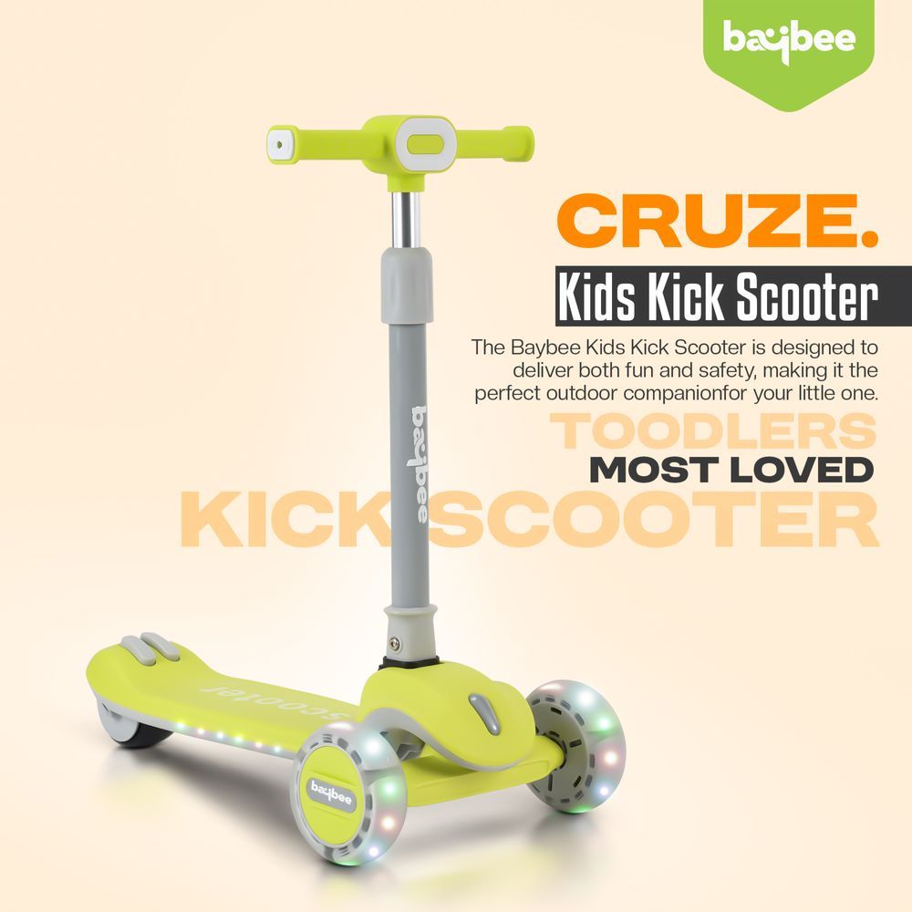 Baybee - Cruze Foldable Kids Scooter - Green