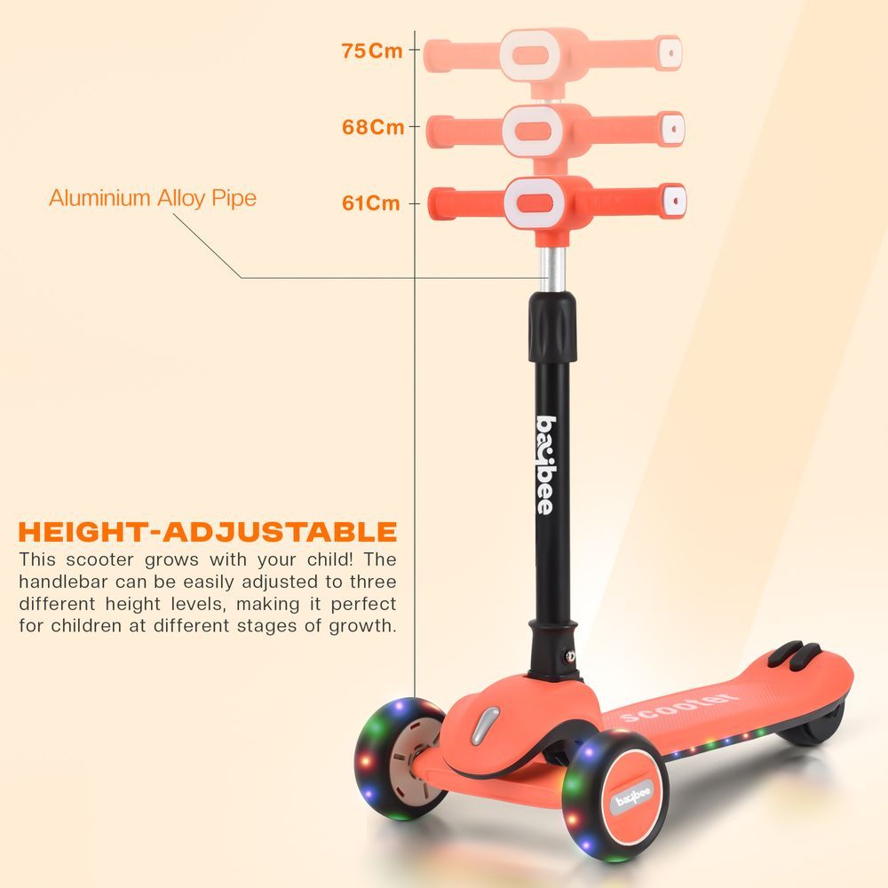 Baybee - Cruze Foldable Kids Scooter - Orange