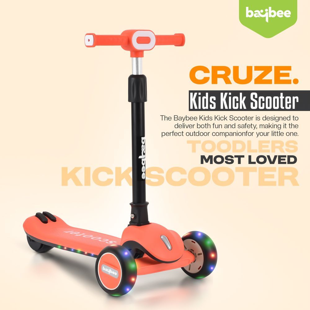 Baybee - Cruze Foldable Kids Scooter - Orange