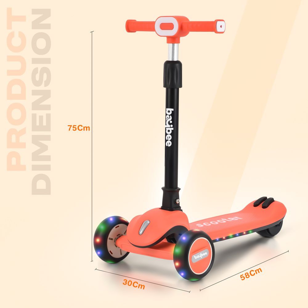 Baybee - Cruze Foldable Kids Scooter - Orange