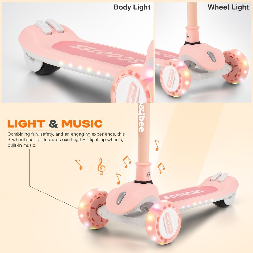 Baybee - Cruze Foldable Kids Scooter - Pink