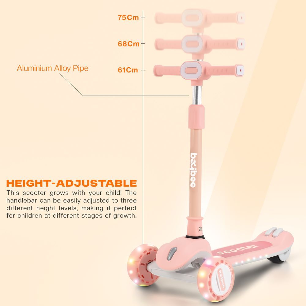 Baybee - Cruze Foldable Kids Scooter - Pink