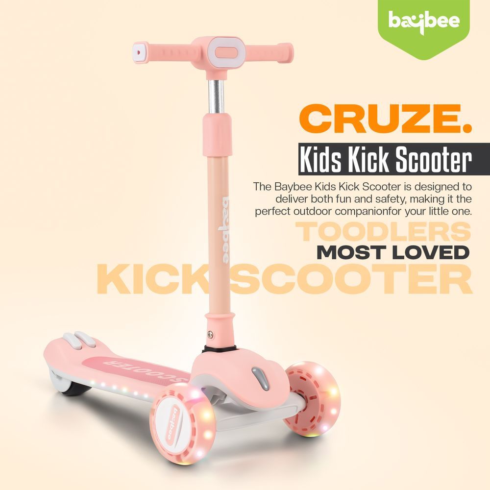 Baybee - Cruze Foldable Kids Scooter - Pink