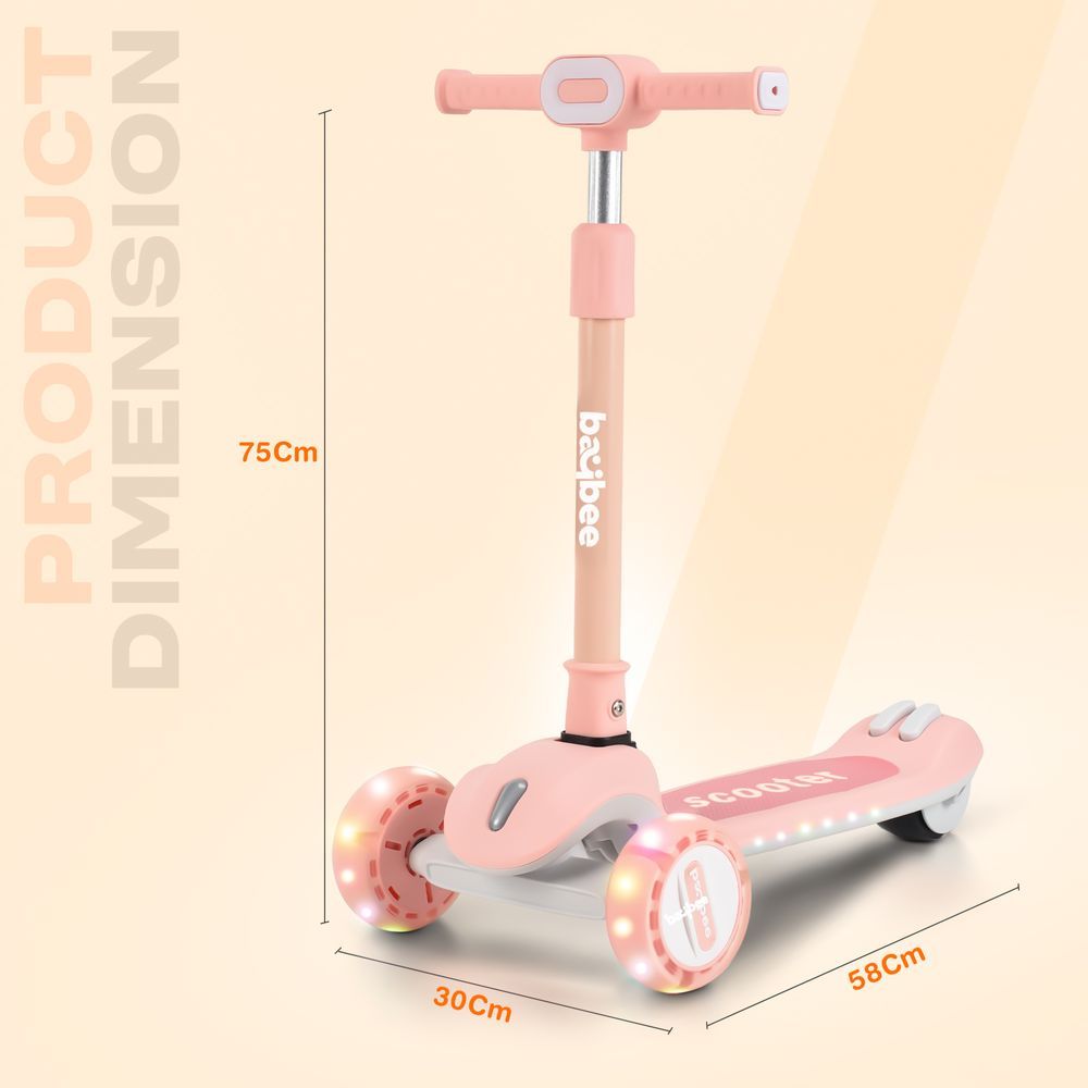 Baybee - Cruze Foldable Kids Scooter - Pink