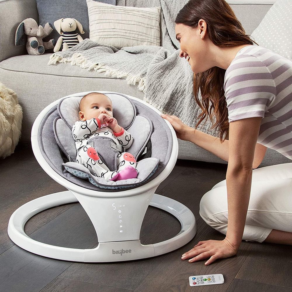 Baybee - Premium Automatic Electric Baby Swing Cradle - Grey