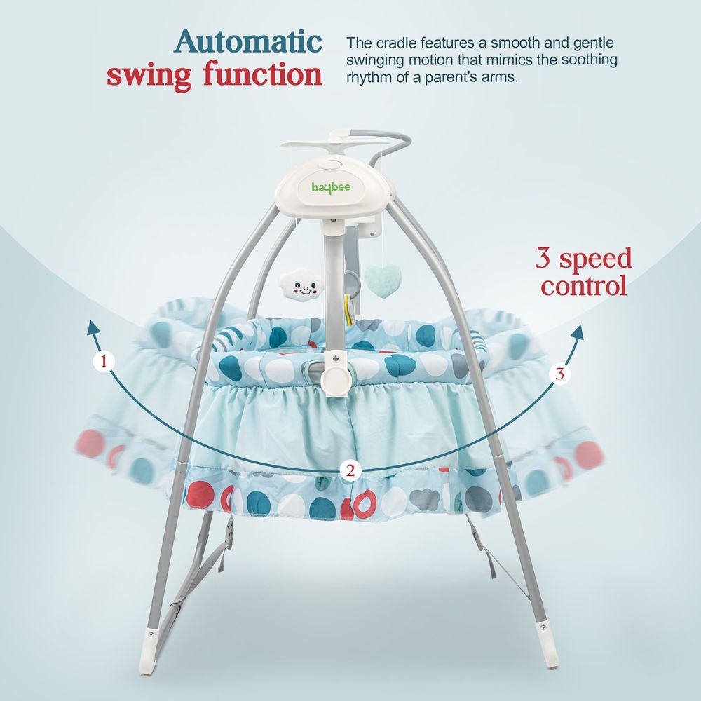 بايبي - مهد متأرجح كهربائي بيبي واندا - أزرق