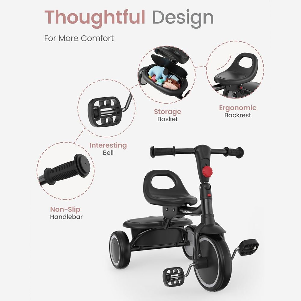 Baybee - Tricycle For Kids - Black