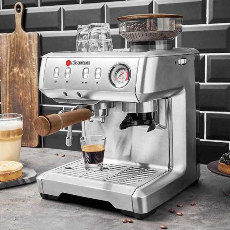 Gastroback - Der Feinschmecker w/ Fine Woods Espresso Machine - Silver