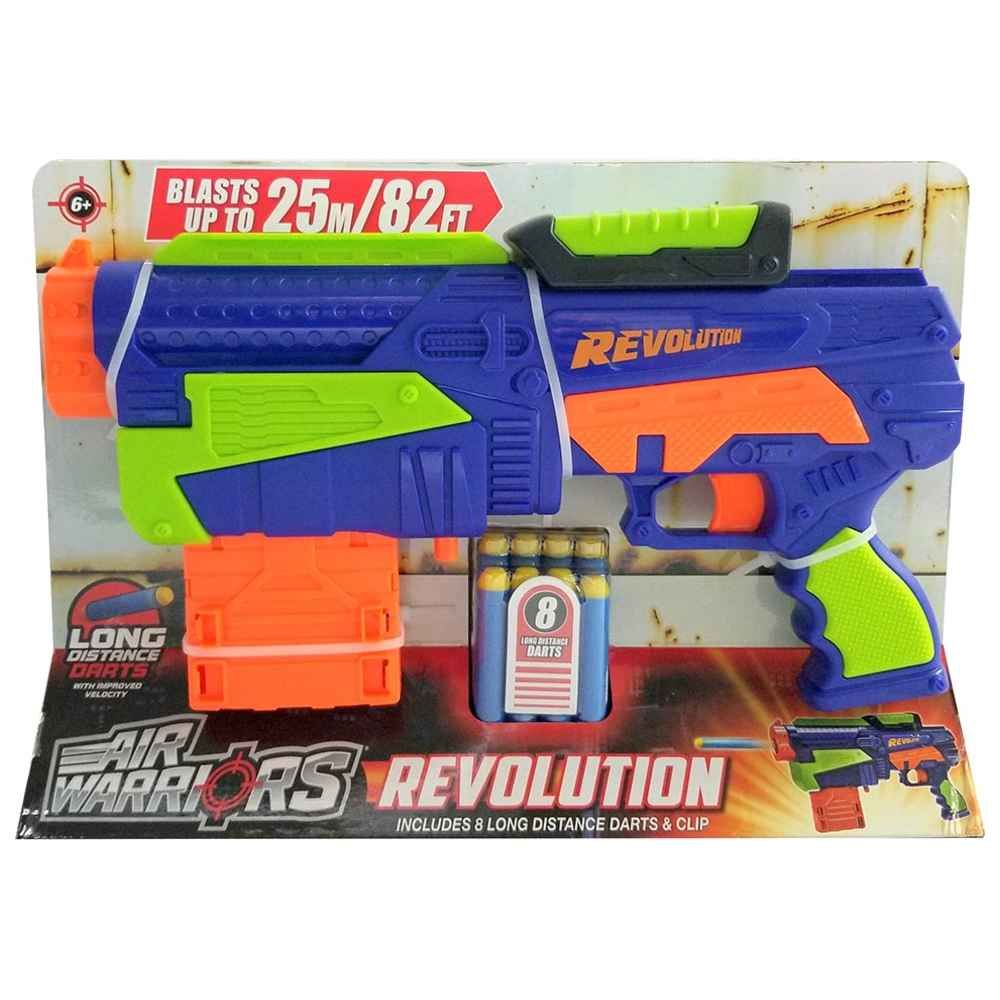 Buzzbee Toys - Air Warriors Revolution Toy Gun w/ Darts - 9 Pcs