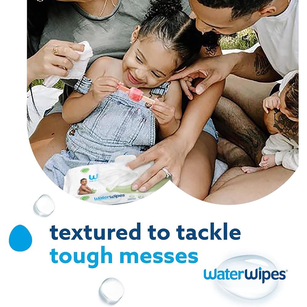 WaterWipes - Plastic-Free Textured Clean Unscented Wipes - Pack of 720