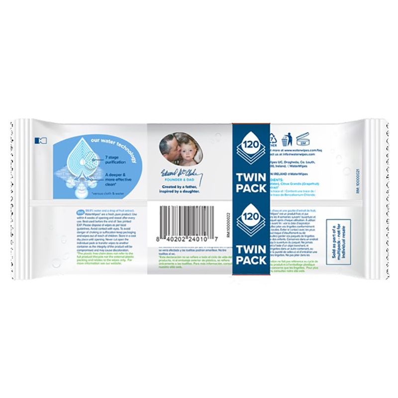 WaterWipes - Original Plastic Free Wipes - 120 Wipes