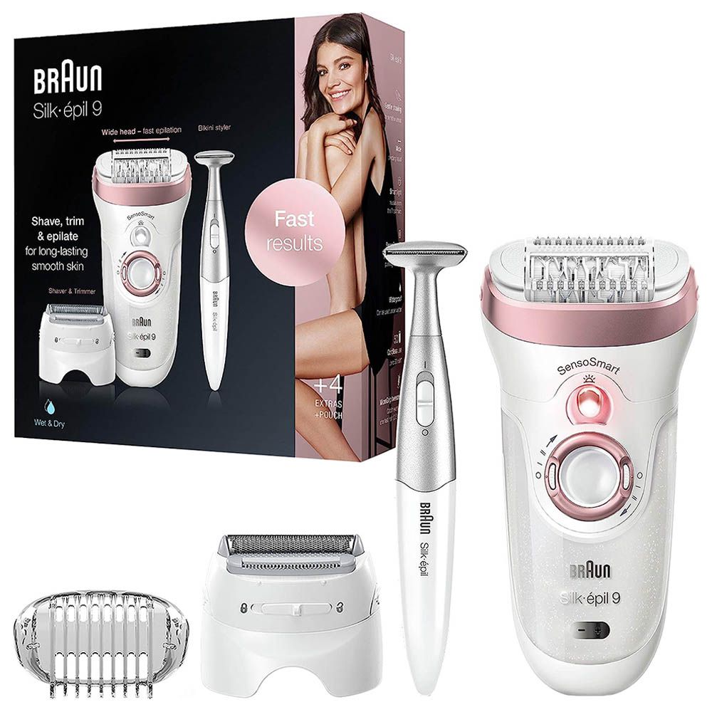 Braun - Silk-Epil 9 Epilator And Bikini Trimmer Kit - Rose Gold